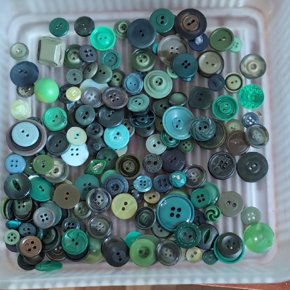 Green Vintage Buttons